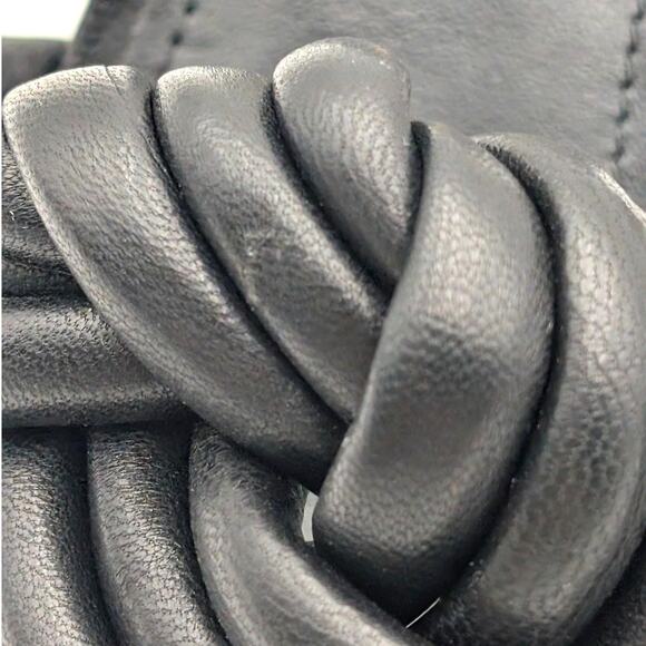Marc Fisher Dru Knotted Leather Slide Sandal Women's Black Size US6M EU36.5 - Picture 7 of 12